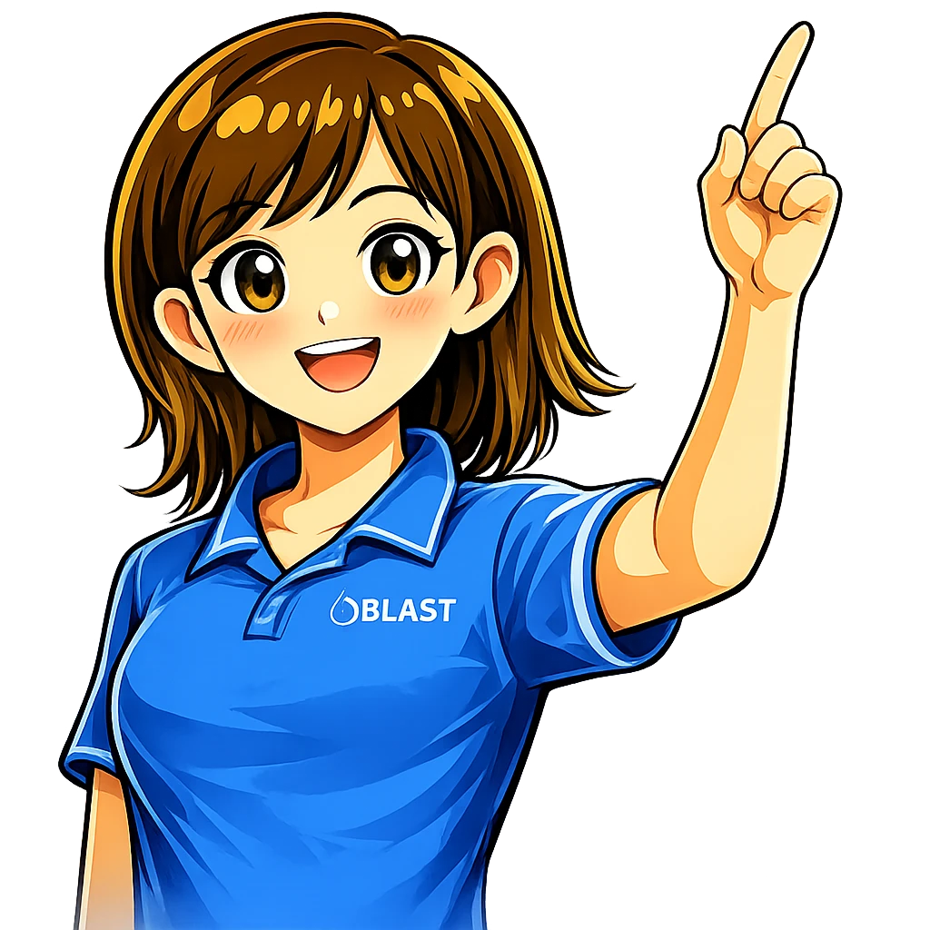 きらりちゃんがブロック塀やタイルに付いたエフロを指さす